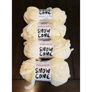 Primier Snow Cone Jumbo Yarn Lot Of 4 Skiens Lemon 7 Ounces/30 Yards Each